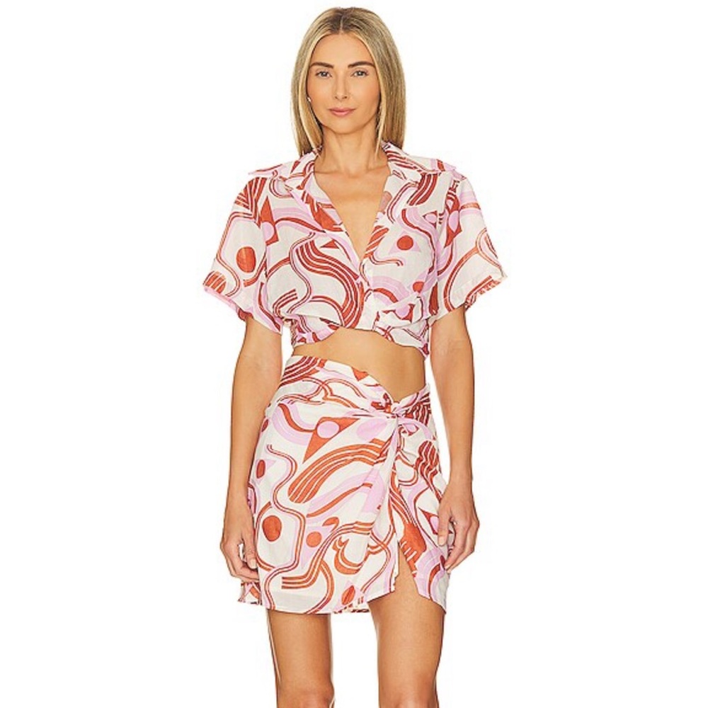 ASTR the Label Tamela Top in Pink Geo
